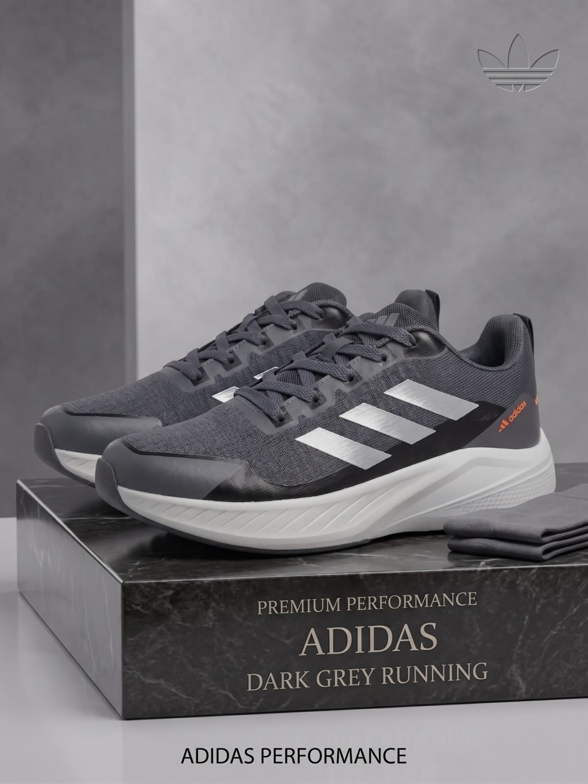 Adidas Dark Grey Performance Running Shoes
